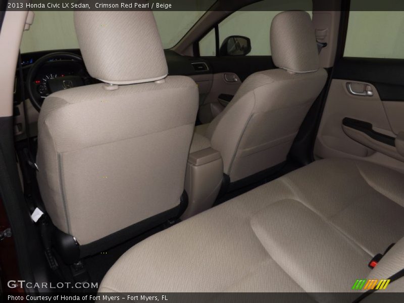 Crimson Red Pearl / Beige 2013 Honda Civic LX Sedan