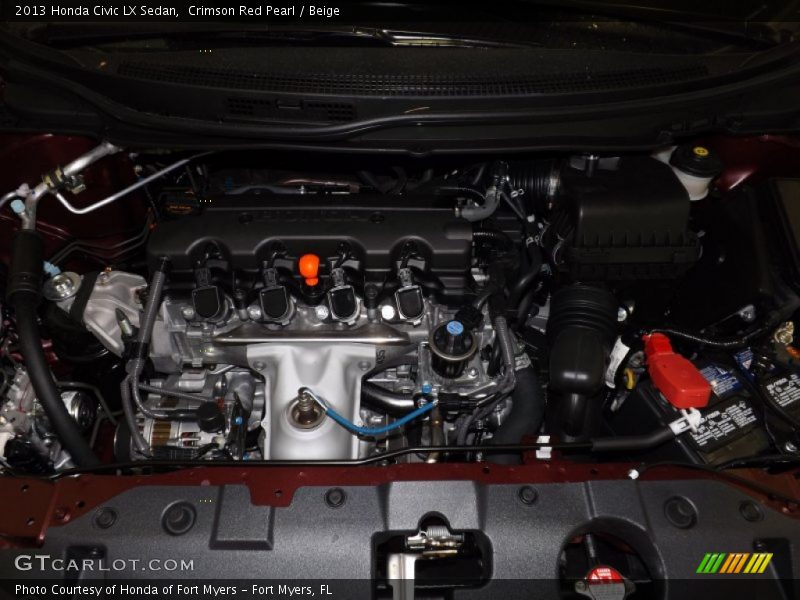 Crimson Red Pearl / Beige 2013 Honda Civic LX Sedan