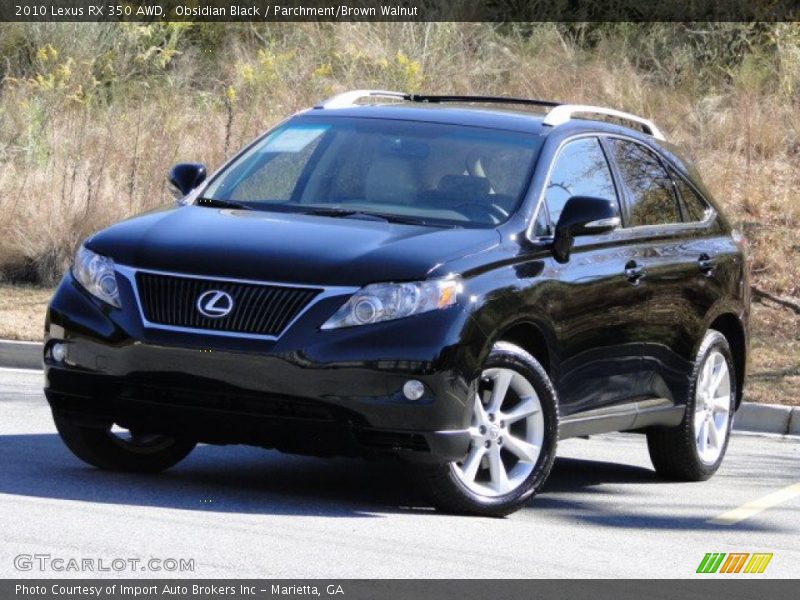 Obsidian Black / Parchment/Brown Walnut 2010 Lexus RX 350 AWD