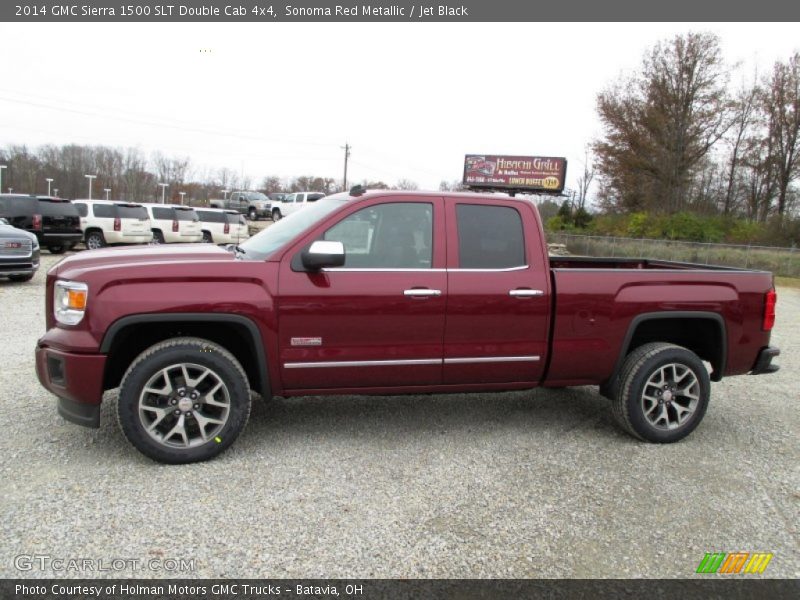 Sonoma Red Metallic / Jet Black 2014 GMC Sierra 1500 SLT Double Cab 4x4