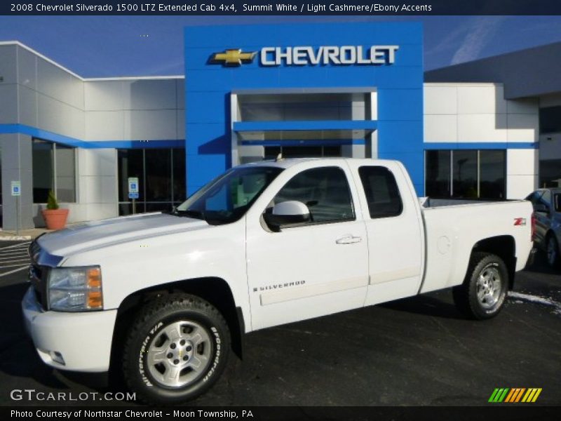 Summit White / Light Cashmere/Ebony Accents 2008 Chevrolet Silverado 1500 LTZ Extended Cab 4x4