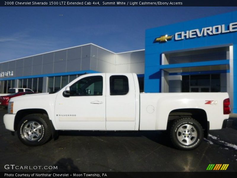 Summit White / Light Cashmere/Ebony Accents 2008 Chevrolet Silverado 1500 LTZ Extended Cab 4x4