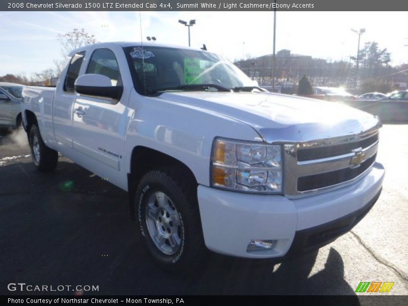 Summit White / Light Cashmere/Ebony Accents 2008 Chevrolet Silverado 1500 LTZ Extended Cab 4x4
