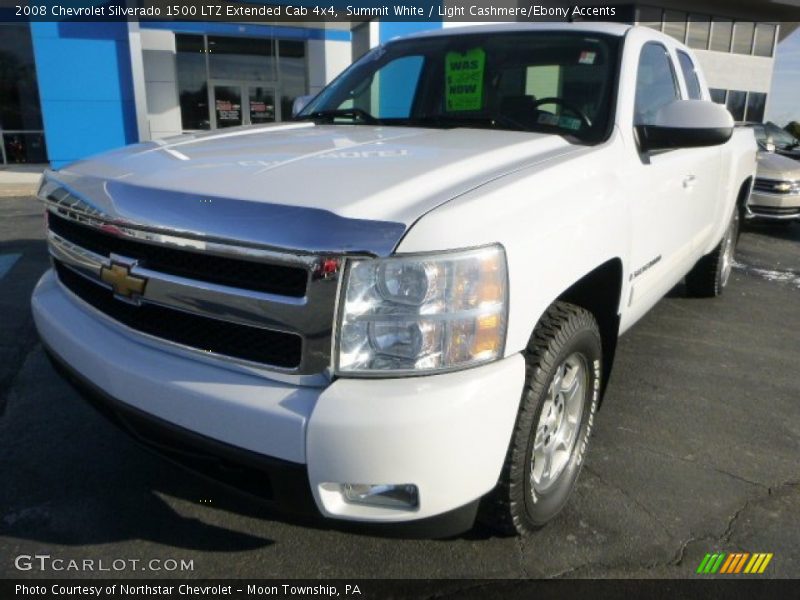 Summit White / Light Cashmere/Ebony Accents 2008 Chevrolet Silverado 1500 LTZ Extended Cab 4x4