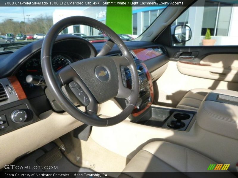 Summit White / Light Cashmere/Ebony Accents 2008 Chevrolet Silverado 1500 LTZ Extended Cab 4x4