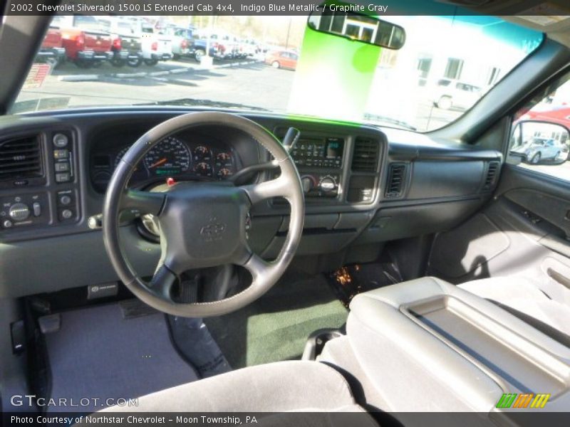 Indigo Blue Metallic / Graphite Gray 2002 Chevrolet Silverado 1500 LS Extended Cab 4x4