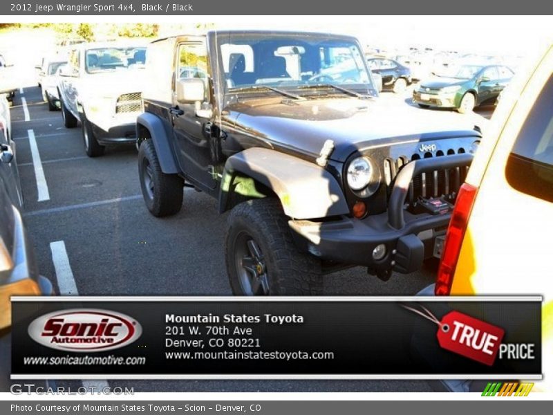 Black / Black 2012 Jeep Wrangler Sport 4x4