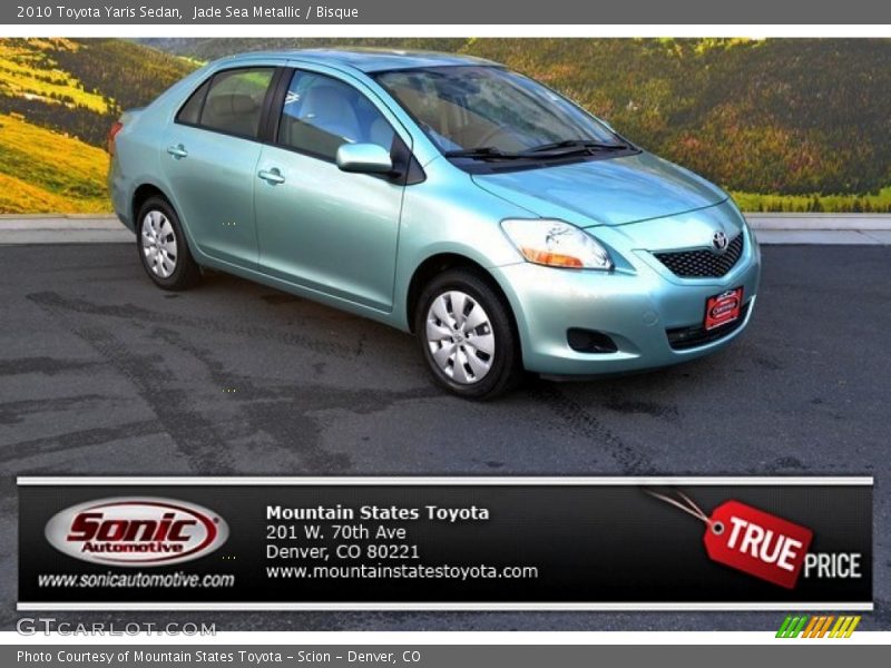 Jade Sea Metallic / Bisque 2010 Toyota Yaris Sedan