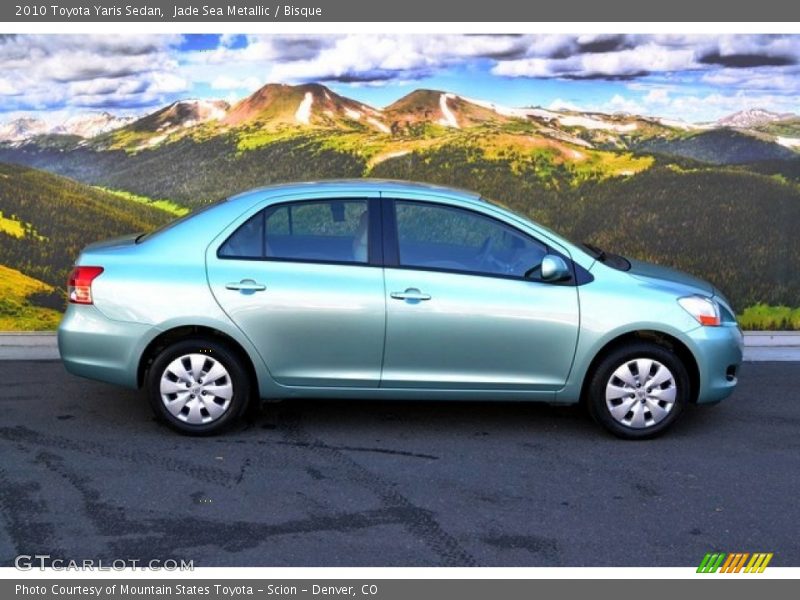 Jade Sea Metallic / Bisque 2010 Toyota Yaris Sedan