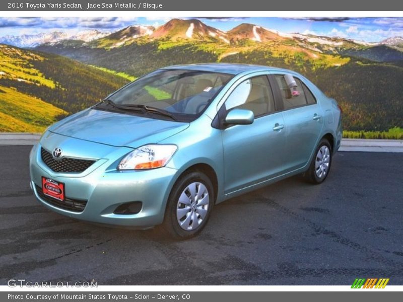 Jade Sea Metallic / Bisque 2010 Toyota Yaris Sedan