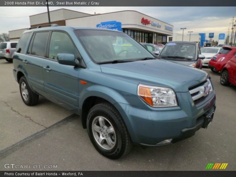 Steel Blue Metallic / Gray 2008 Honda Pilot EX-L 4WD