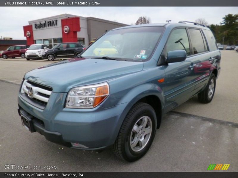 Steel Blue Metallic / Gray 2008 Honda Pilot EX-L 4WD