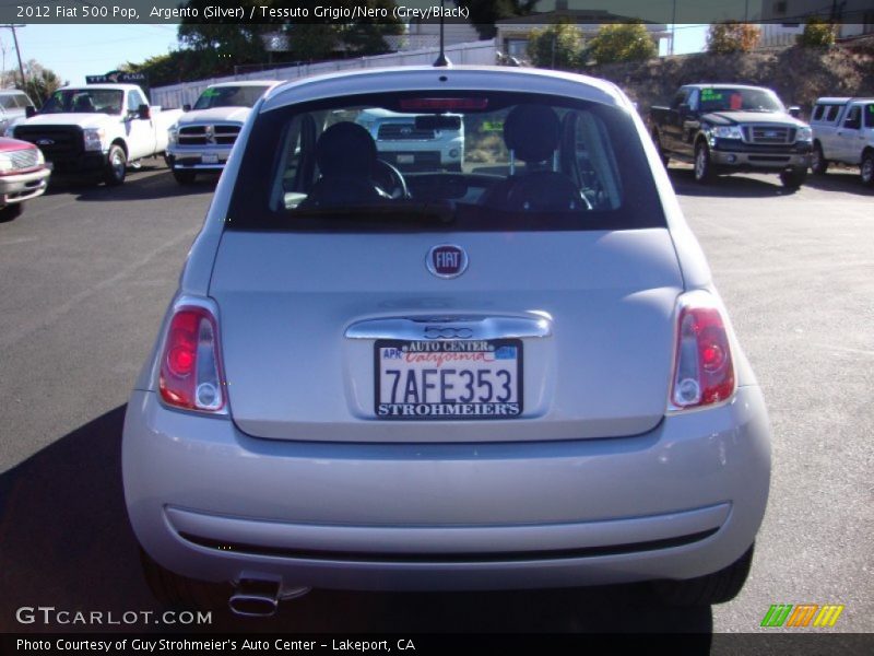 Argento (Silver) / Tessuto Grigio/Nero (Grey/Black) 2012 Fiat 500 Pop