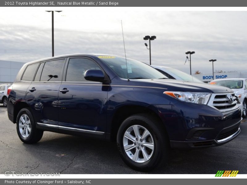 Nautical Blue Metallic / Sand Beige 2012 Toyota Highlander SE