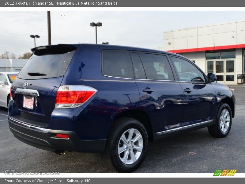 Nautical Blue Metallic / Sand Beige 2012 Toyota Highlander SE