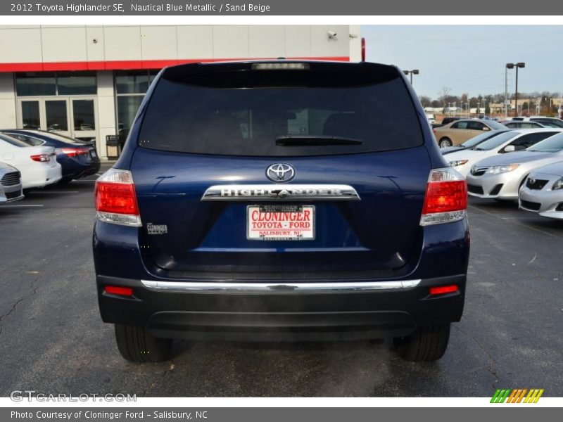 Nautical Blue Metallic / Sand Beige 2012 Toyota Highlander SE