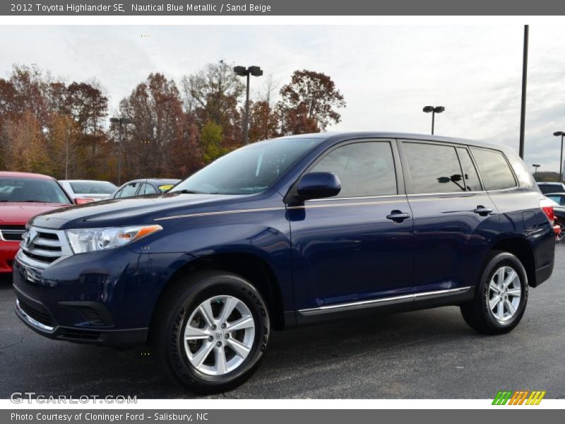 Nautical Blue Metallic / Sand Beige 2012 Toyota Highlander SE