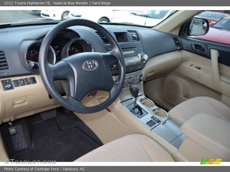 Nautical Blue Metallic / Sand Beige 2012 Toyota Highlander SE