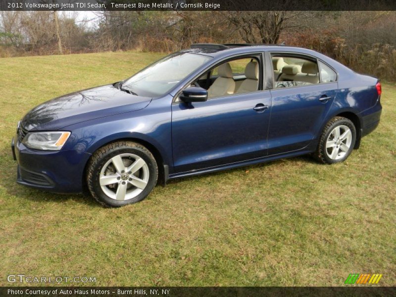 Tempest Blue Metallic / Cornsilk Beige 2012 Volkswagen Jetta TDI Sedan
