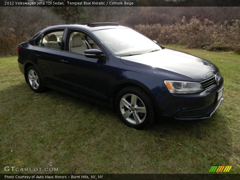 Tempest Blue Metallic / Cornsilk Beige 2012 Volkswagen Jetta TDI Sedan