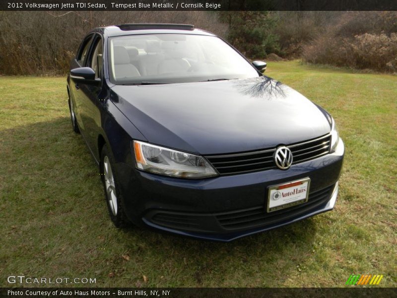 Tempest Blue Metallic / Cornsilk Beige 2012 Volkswagen Jetta TDI Sedan