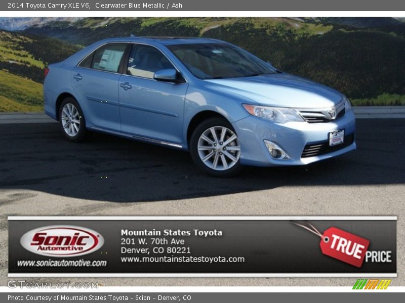 Clearwater Blue Metallic / Ash 2014 Toyota Camry XLE V6