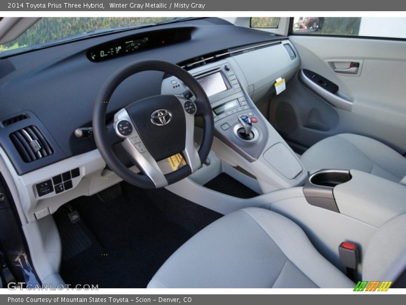 Winter Gray Metallic / Misty Gray 2014 Toyota Prius Three Hybrid