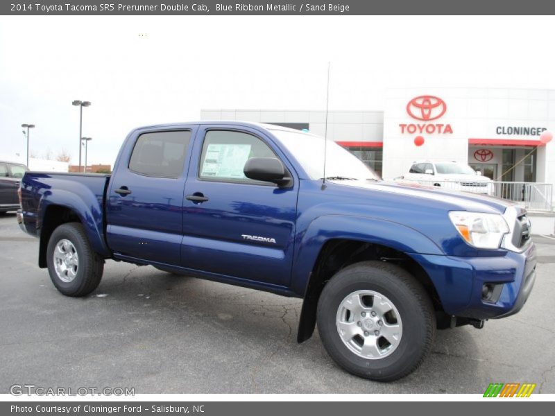 Blue Ribbon Metallic / Sand Beige 2014 Toyota Tacoma SR5 Prerunner Double Cab