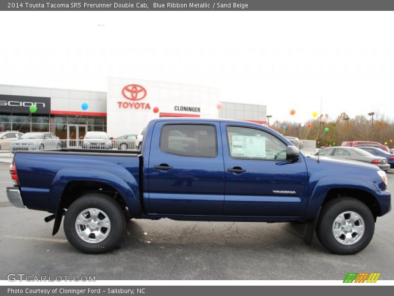 Blue Ribbon Metallic / Sand Beige 2014 Toyota Tacoma SR5 Prerunner Double Cab