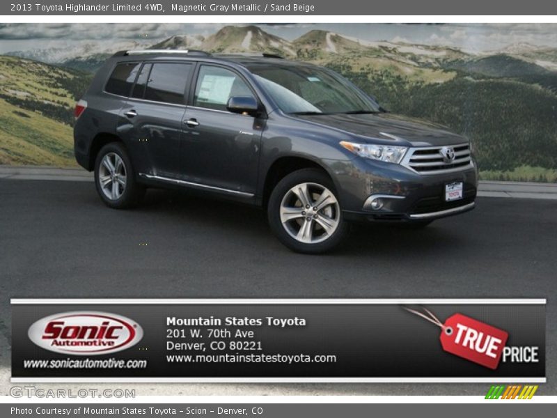 Magnetic Gray Metallic / Sand Beige 2013 Toyota Highlander Limited 4WD