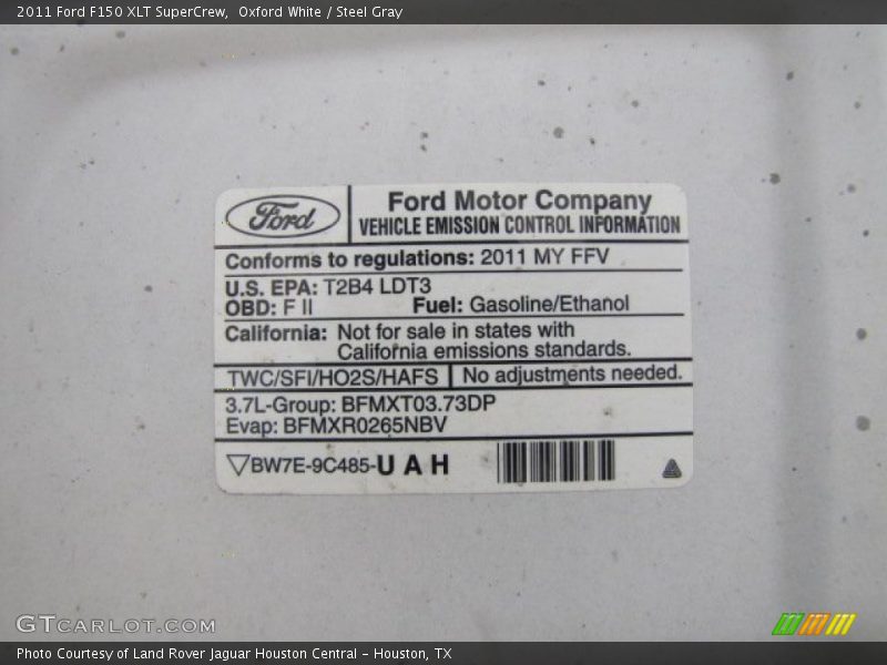 Oxford White / Steel Gray 2011 Ford F150 XLT SuperCrew