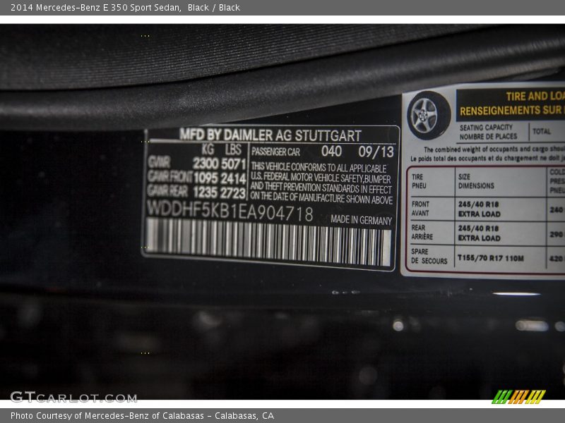 Black / Black 2014 Mercedes-Benz E 350 Sport Sedan