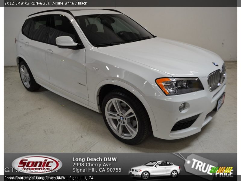 Alpine White / Black 2012 BMW X3 xDrive 35i
