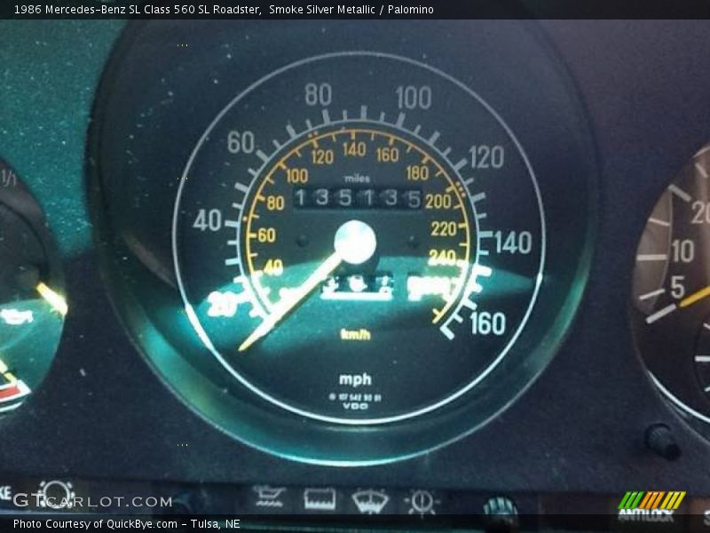 Smoke Silver Metallic / Palomino 1986 Mercedes-Benz SL Class 560 SL Roadster