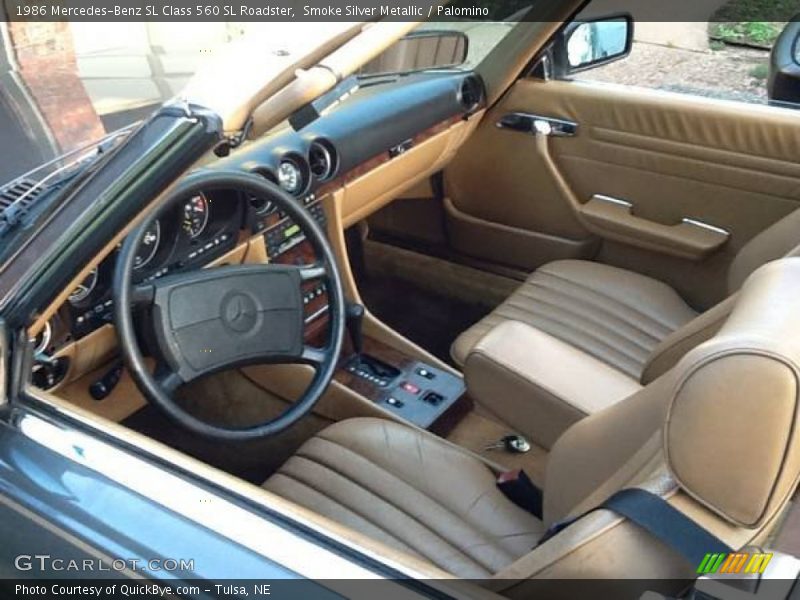 Smoke Silver Metallic / Palomino 1986 Mercedes-Benz SL Class 560 SL Roadster