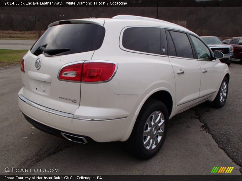 White Diamond Tricoat / Cocaccino 2014 Buick Enclave Leather AWD