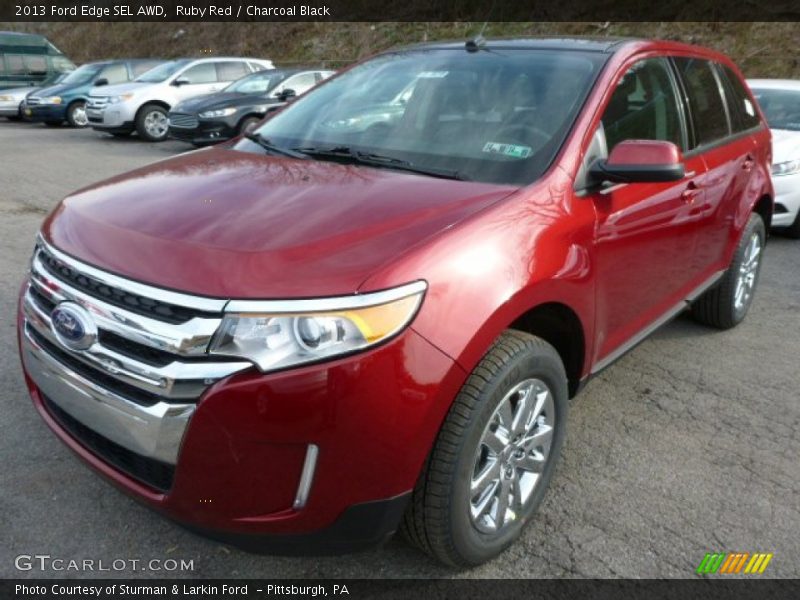 Ruby Red / Charcoal Black 2013 Ford Edge SEL AWD