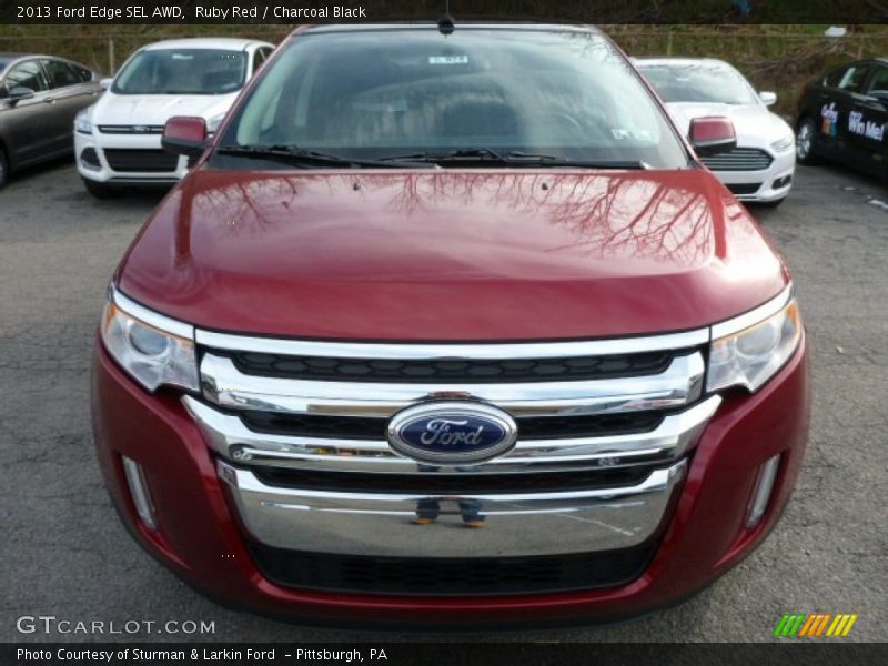 Ruby Red / Charcoal Black 2013 Ford Edge SEL AWD