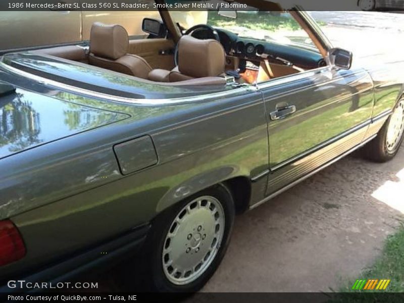 Smoke Silver Metallic / Palomino 1986 Mercedes-Benz SL Class 560 SL Roadster