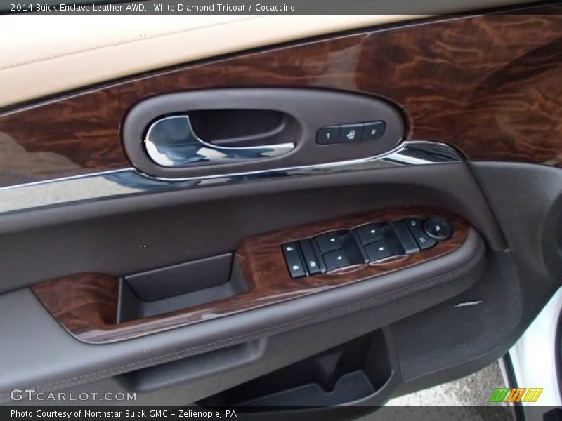 White Diamond Tricoat / Cocaccino 2014 Buick Enclave Leather AWD