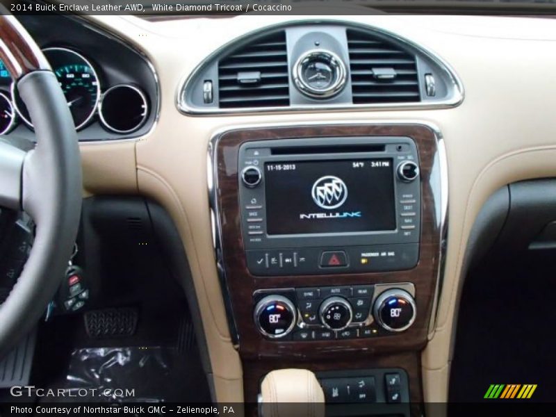 White Diamond Tricoat / Cocaccino 2014 Buick Enclave Leather AWD