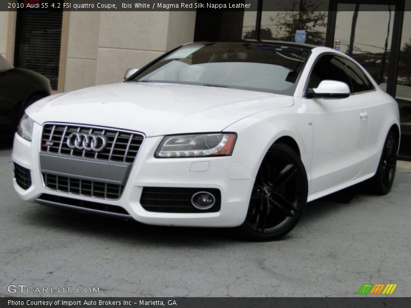 Ibis White / Magma Red Silk Nappa Leather 2010 Audi S5 4.2 FSI quattro Coupe