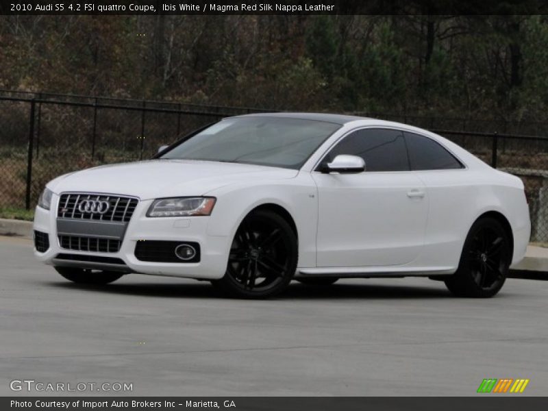 Ibis White / Magma Red Silk Nappa Leather 2010 Audi S5 4.2 FSI quattro Coupe