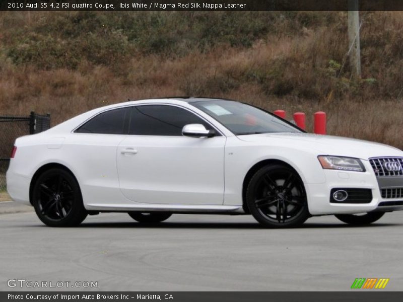 Ibis White / Magma Red Silk Nappa Leather 2010 Audi S5 4.2 FSI quattro Coupe