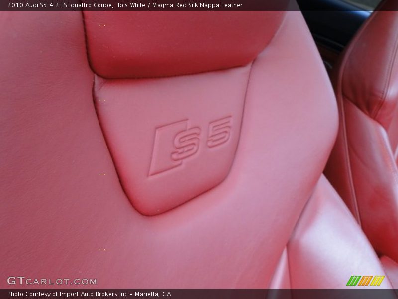 Ibis White / Magma Red Silk Nappa Leather 2010 Audi S5 4.2 FSI quattro Coupe