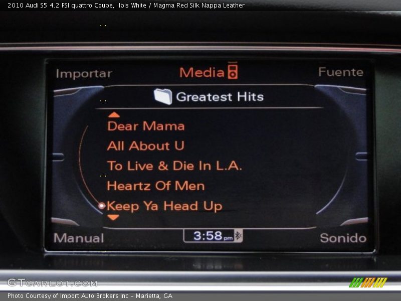 Ibis White / Magma Red Silk Nappa Leather 2010 Audi S5 4.2 FSI quattro Coupe