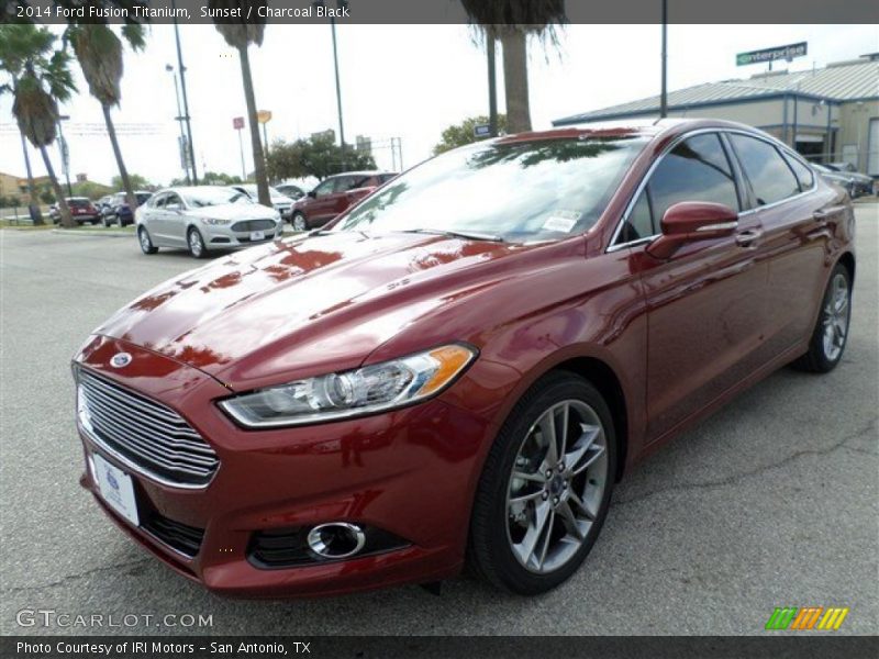 Sunset / Charcoal Black 2014 Ford Fusion Titanium