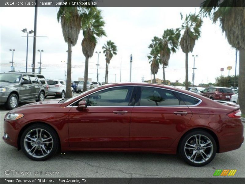 Sunset / Charcoal Black 2014 Ford Fusion Titanium
