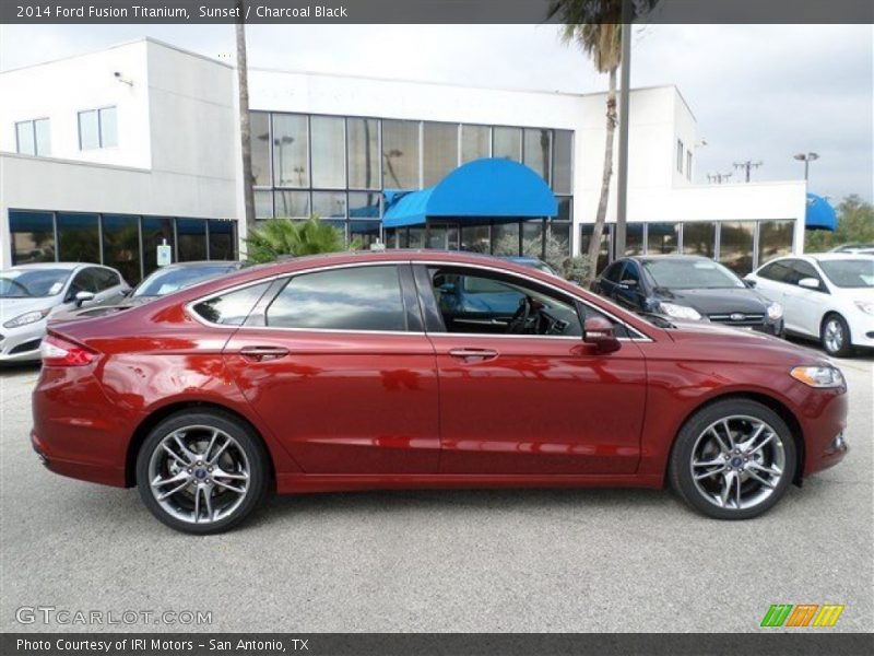 Sunset / Charcoal Black 2014 Ford Fusion Titanium