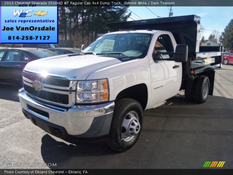 Summit White / Dark Titanium 2013 Chevrolet Silverado 3500HD WT Regular Cab 4x4 Dump Truck